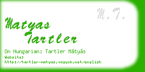 matyas tartler business card